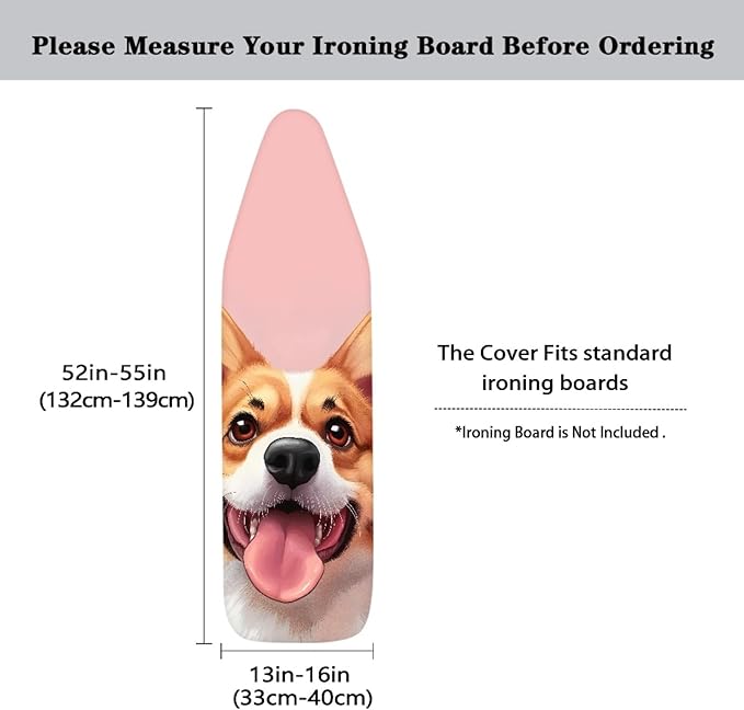 GLENLCWE Cute Corgi Ironing Board Cover Full Size Heavy Duty Iron Pad Cover