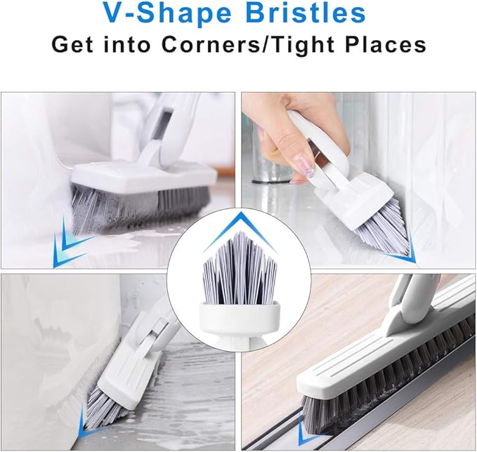 Affogato Floor Scrub Brush Bathroom Long Handle Bathtub Push Broom Shower Tile