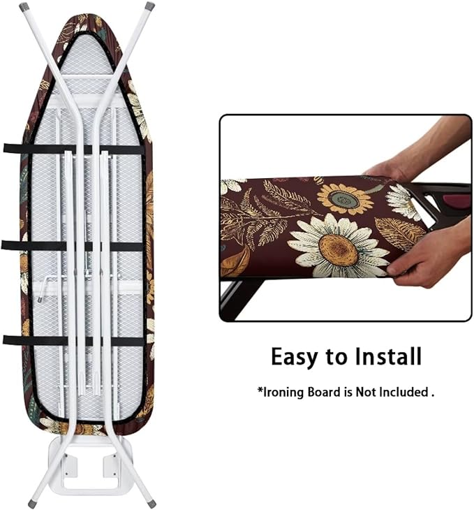 Daisy Print Ironing Board Cover Standard Size 15x54 Inch Iron Cover