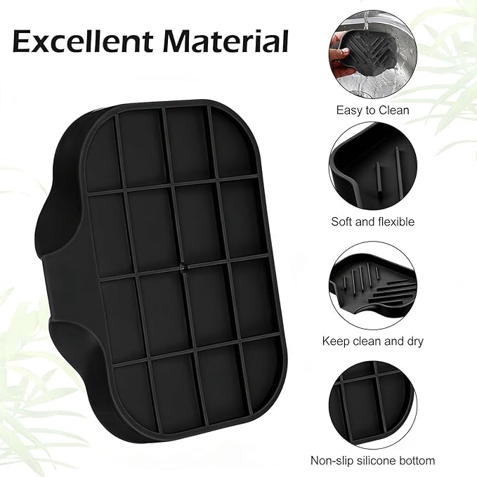 Sponge Holder with Drain Spout, Silicone Soap Dish