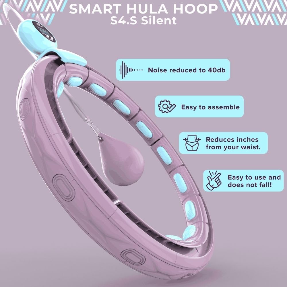 Swiss Activa+ Smart Hula Hoop S4.S XXL Extension Set - No Falling Hula Hoop - Hula Hoop 51 in - Fitness Hula Hoop with Weighted - Fitness Hoop Hula Hoop with Ball - Smart Hoola Hoop