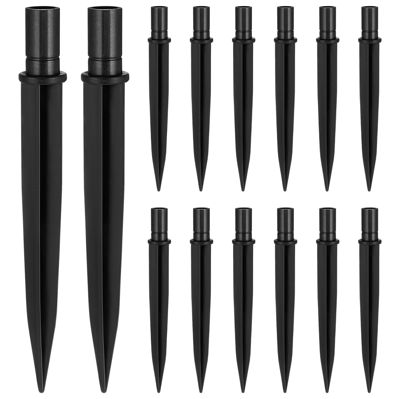 DOITOOL 20 Pack Solar Light Stakes Replacement 5.5 inch Pathway Light Stake ABS Plastic Reinforced Ground Spikes for Garden, Pathway, Christmas Lighting, Black