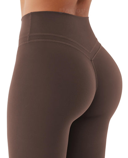 VOYJOY Womens Scrunch Workout Leggings Compression Butt Lifting Mid High Waist 26 Inches Seamless V Back Yoga Pants