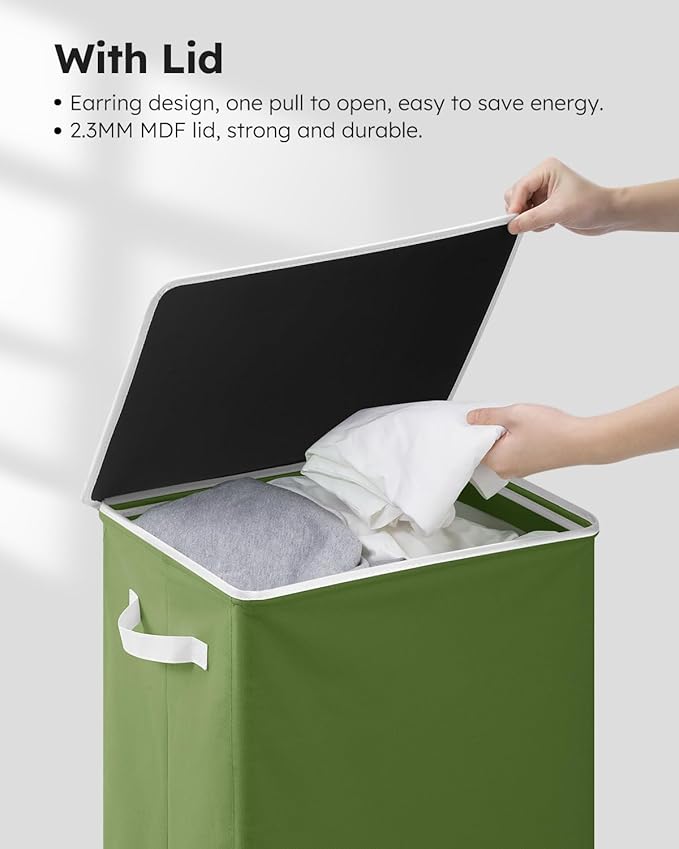 SOLEDI Laundry Hamper with Lid 100L Large & Tall Collapsible Laundry Basket
