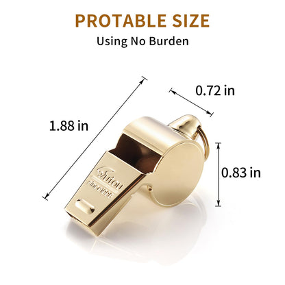 HUTOU Whistle, Brass Coach Sports Whistle with Lanyard, Loud Crisp Sound Whistle Ideal for Coaches, Referees, and Adults
