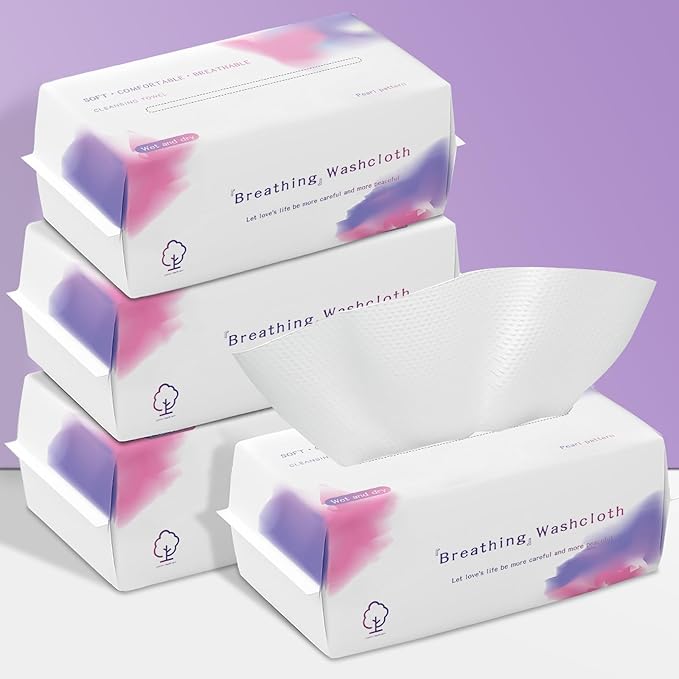Disposable Face Towel 400 Count, Soft Cotton Face Towels, Dry Wipes Facial