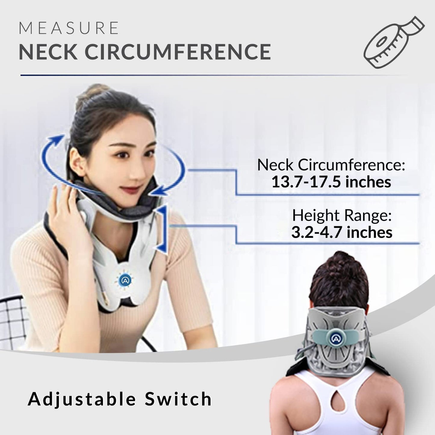 Neck Traction Device by Air Collar - Neck Stretcher - Cervical Traction Device - Neck & Shoulder Pain Relief - Stretcher Collar for Improved Spine Alignment - 2nd Generation (2nd Gen - Electric)