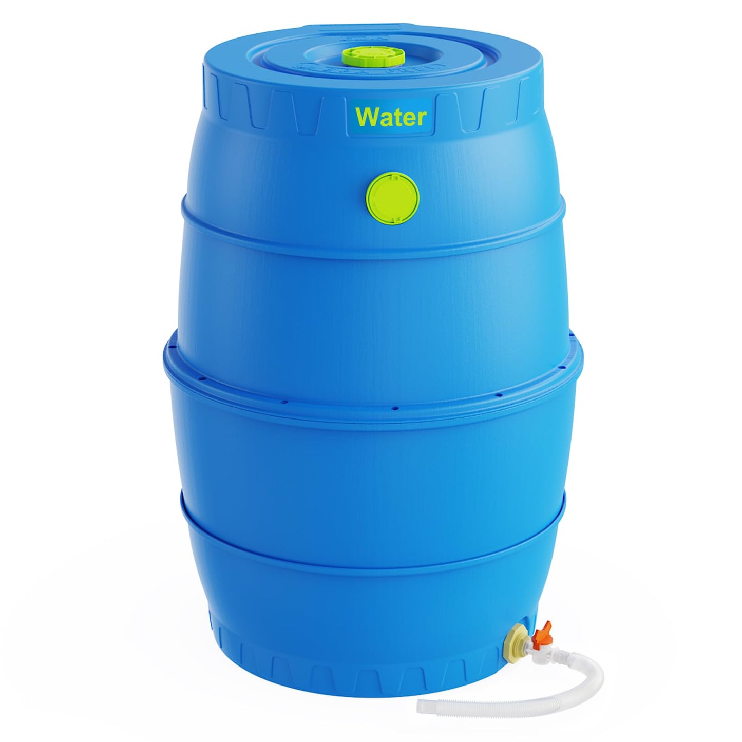 EJWOX 50 Gallon Blue Water Storage Barrel, BPA-Free Rainwater Collection Drum with Spigot, Stackable UV-Resistant Durable PP (Polypropylene) Barrel for Emergency Drinking Water & Gardening