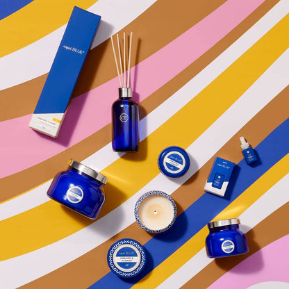 Capri Blue Volcano Reed Diffuser Set - Includes Reed Diffuser Sticks, Fragrance Oil, and Glass Bottle - Luxury Scented Room Fresheners - Cobalt Blue (8 fl oz)