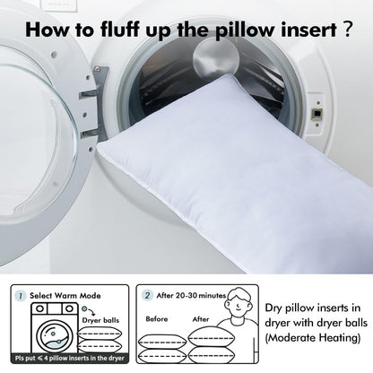 MIULEE 24x24 Down Alternative Pillow Insert Euro Decorative Throw Pillow 24 x 24 Inch Body Bed Sleeping Ultra Soft Fluffy Form for Sofa Couch Bed