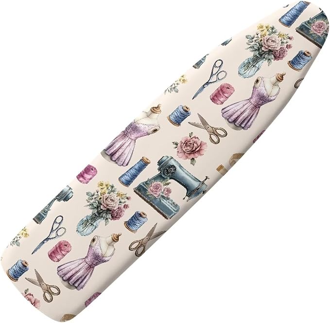 Sprowallow Flowers Ironing Board Cover Standard Size Silicone Coated 15x54 inch