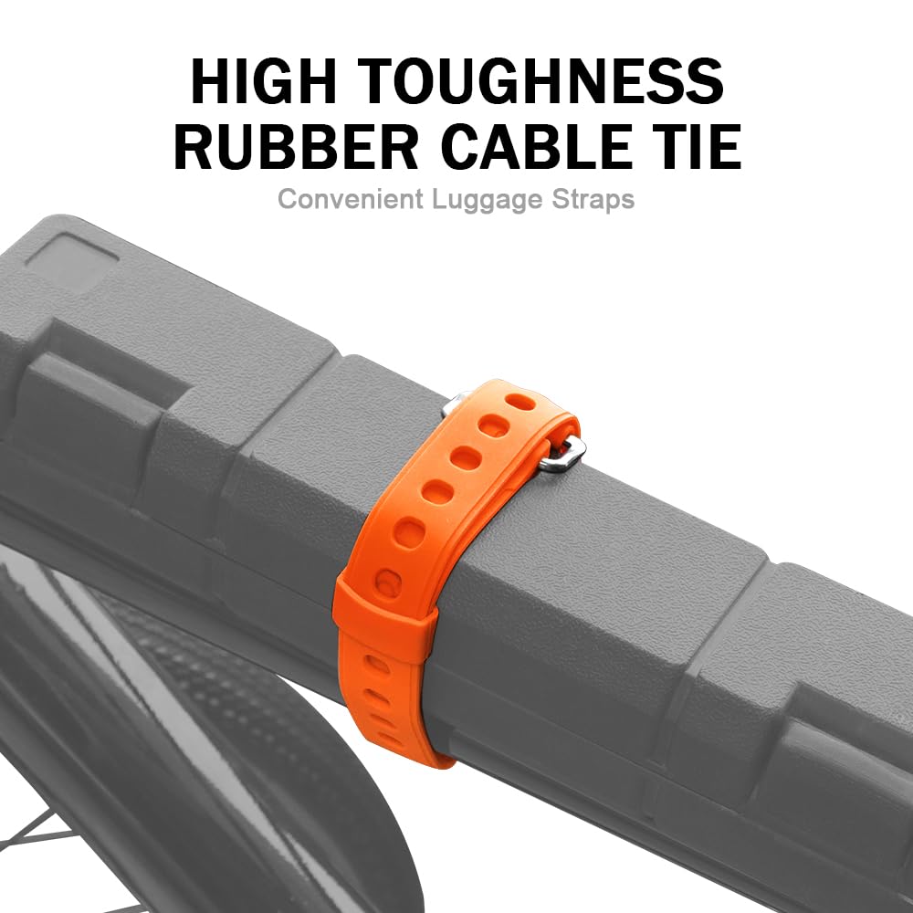Utility Straps Pro (2-Pack) - Heavy-Duty 40lb Secure Straps for Bikes, Skis, Moto Gear, Tools & More - Freeze-Proof, Safety Orange (27.5in(70CM))
