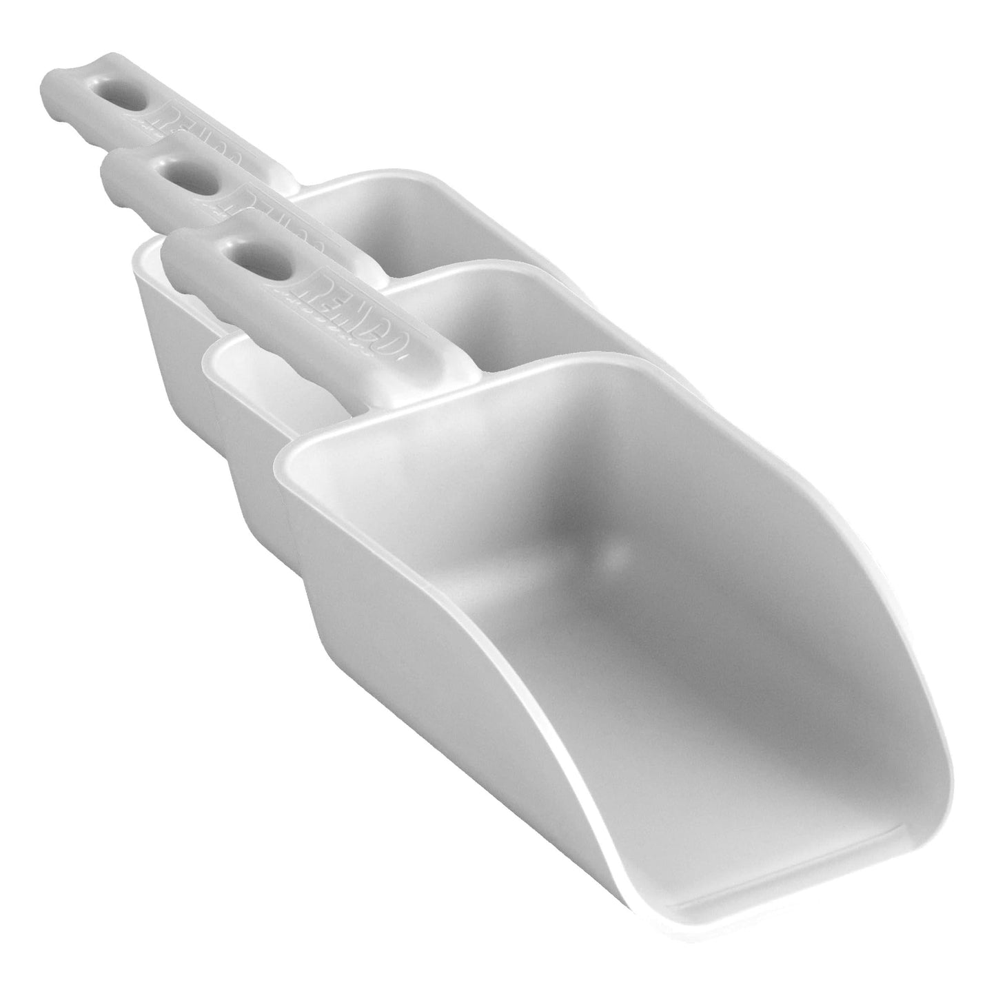 Vikan Remco 63005 Color-Coded Plastic Hand Scoop - BPA-Free Food-Safe Kitchen Utensils, Restaurant and Food Service Supplies, 16 oz, White (Pack of 3)