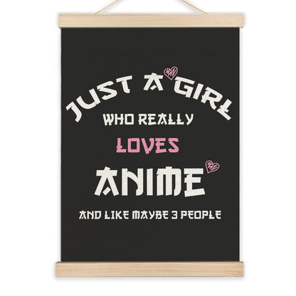 LZYRF Just A Girl Who Really Loves Anime Wall Art Poster Framed, Anime Lovers Gifts for Girls Canvas Prints Wall Decor for Home Girls Bedroom Apartment Dorm Room, 12x16 Inch