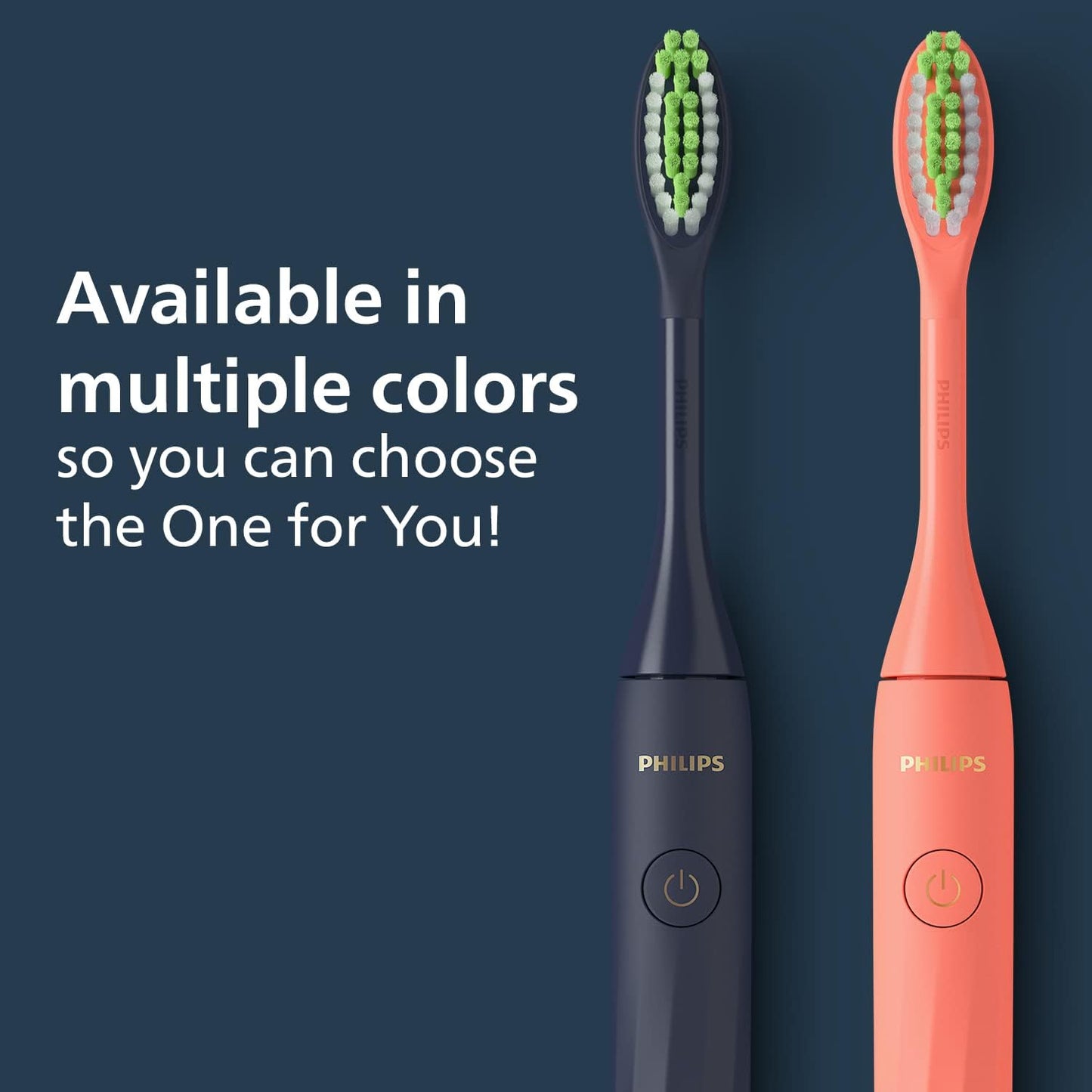Philips One Electric Toothbrush by Sonicare HY1100/54 - Micro Vibrations, Soft bristles That Gently Polish and whiten teeths, 3 Month Battery Life, 2 Minute Timer and Quadpace Black