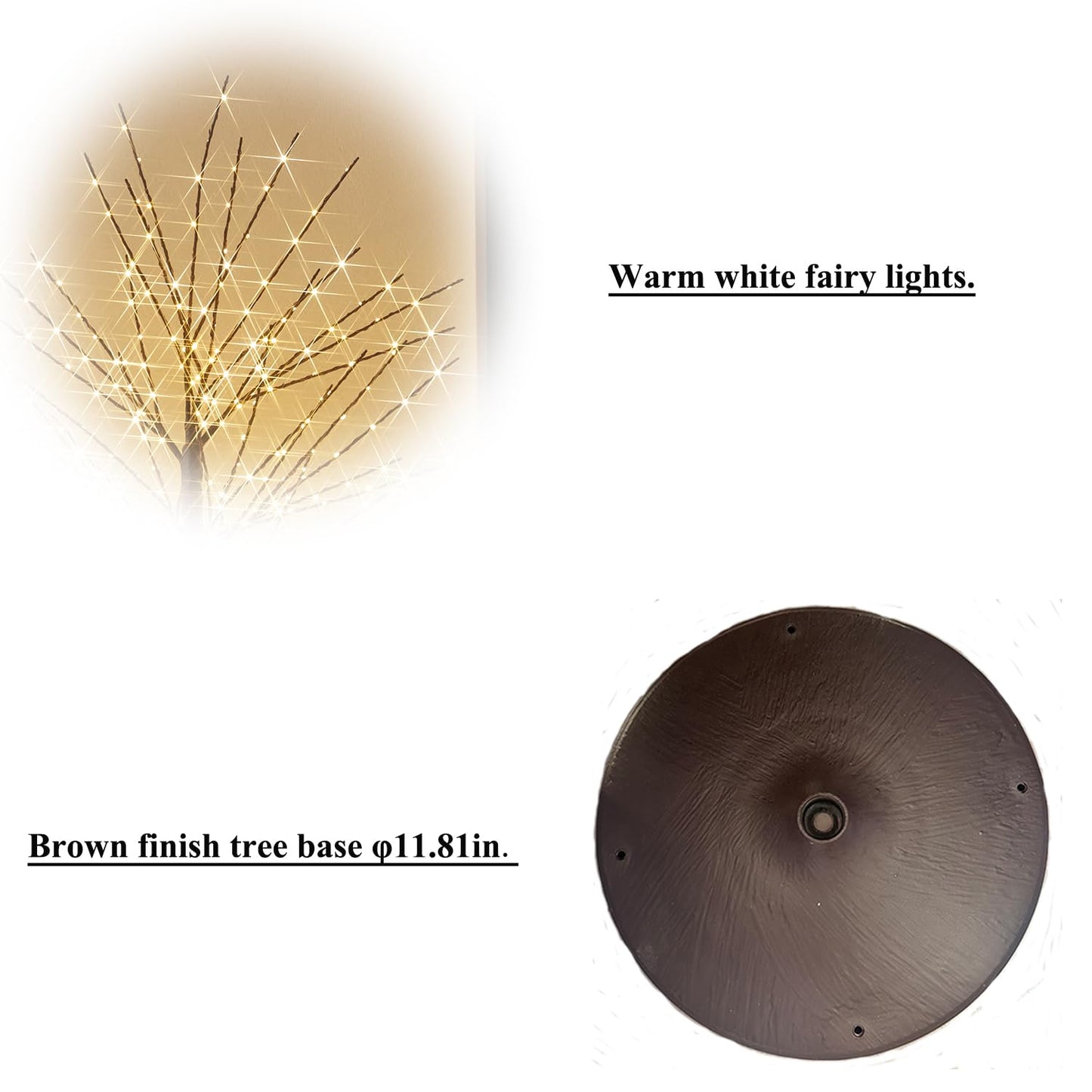 Hairui Lighted Brown Tree with Timer and Dimmer 1280L Warm White Fairy Lights 6FT, Twig Tree with Lights for Indoor Outdoor Home Christmas Winter Holidays Party Decoration