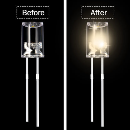 Mudder 60 Pcs Christmas LED 5mm Outdoor String Light Mini Replacement Bulb Energy Efficient LED Patio Wire Light Connectable Home Decor for Festival Patio Garden Valentines Holiday(Warm White)