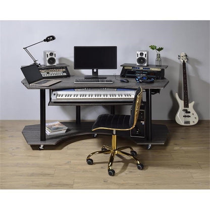 Acme Eleazar Wooden Music Recording Studio Desk in Black Oak