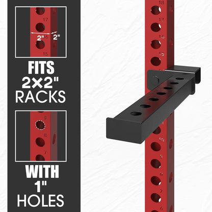 Mikolo Safety Catches, Spotter Arms-Fit 2"x 2" Tube, with 1" Hole for Squat Rack Power Rack Cage, 800 lbs Capacity (1 Pair)