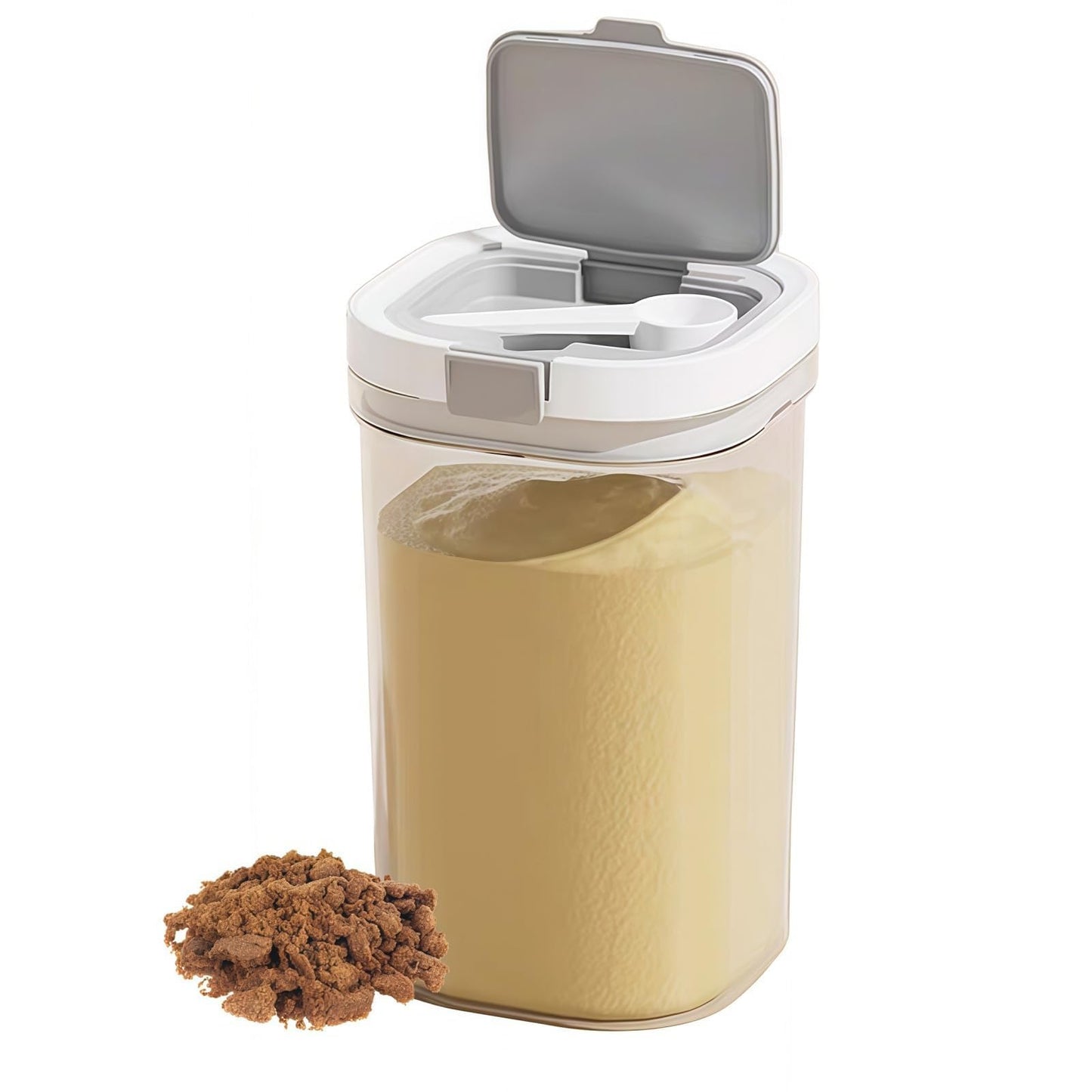 Micyples Formula Container to go-1800ml Travel Dispenser BPA Free Airtight Container with Spoon & Layered Storage,Sealed Lid,Stackable,Easy-Clean,Ideal for Coffee,Flour,Sugar,Cereal,Milk Powder(61oz)