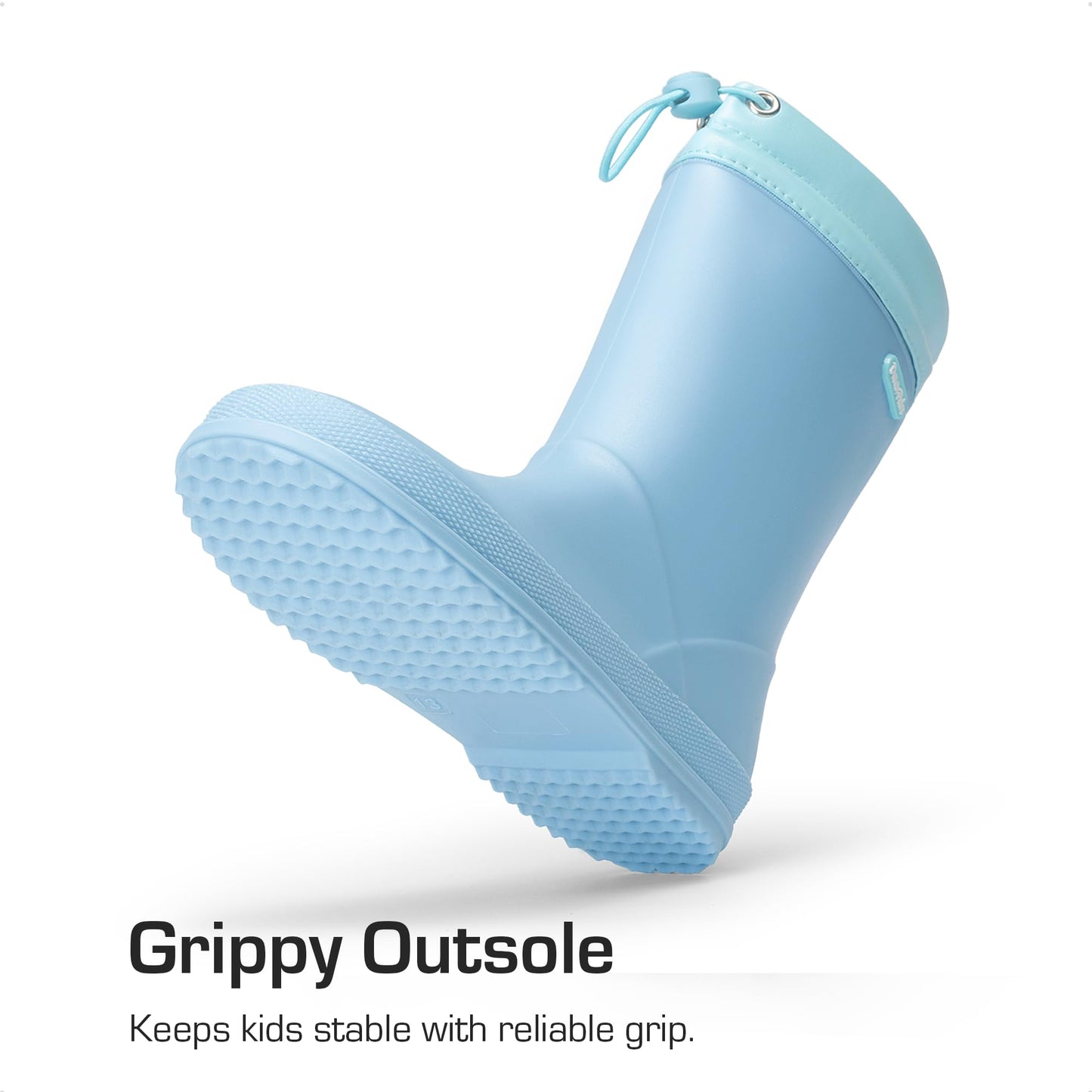 DREAM PAIRS Kids Rain Boots Boys Girls Lightweight Boots Waterproof Easy-on Outdoor Playing Rain Boot Unisex-Child,Size 3 Big Kid,Sky Blue,SDRB2401K