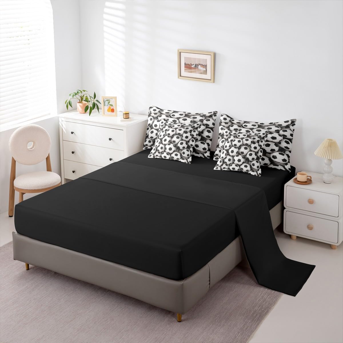 Erosebridal Football Full Comforter Set 7 Pieces, Soccer Match Bed in A Bag for Bedroom, Sport Theme Athletes Bedding Set with Comforters, Sheets, Pillowcases Kid Men Boy Room Decor