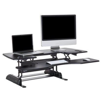 Vari VariDesk Pro Plus 48 - Adjustable Desk Converter with 11 Height Settings - Laptop Sit Stand Desk Riser for Home Office, Table Tops, Workspace - Fully Assembled with Spring Loaded Lift - Black