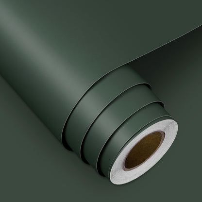 FunStick 15.8"x240" Dark Green Peel and Stick Wallpaper for Kitchen Cabinet Wallpaper Waterproof Green Contact Paper Peel and Stick Cabinet Covering Self Adhesive Wall Paper for Bathroom Shelves Desk