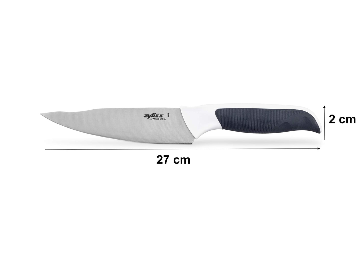 Zyliss Comfort Utility Knife, 13cm/5.25in, Japanese Stainless Steel, Non Slip Handle, Cover for Safety Black/White, Professional Kitchen Knife/Vegetable Knife, Dishwasher Safe