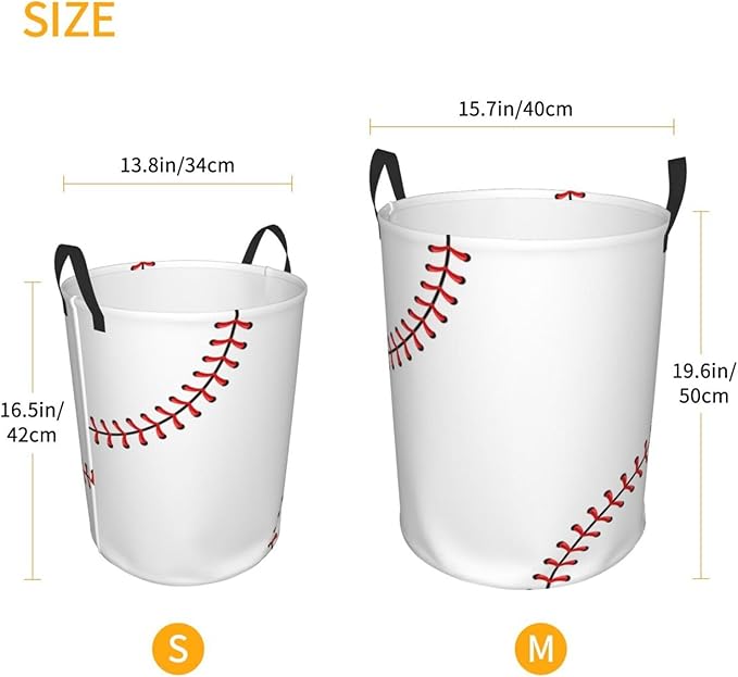 Baseball Texture Laundry Hamper Bag