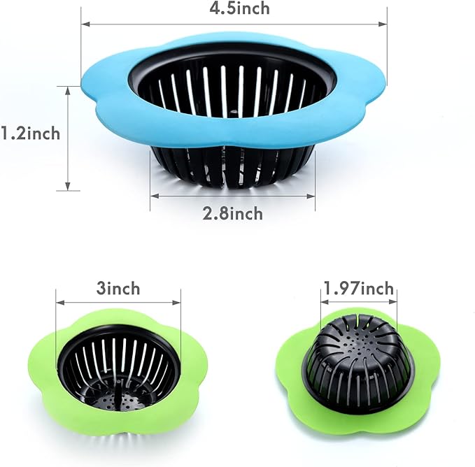 2 Pcs Kitchen Sink Strainer, Upgraded Silicone Sink Drain Strainer