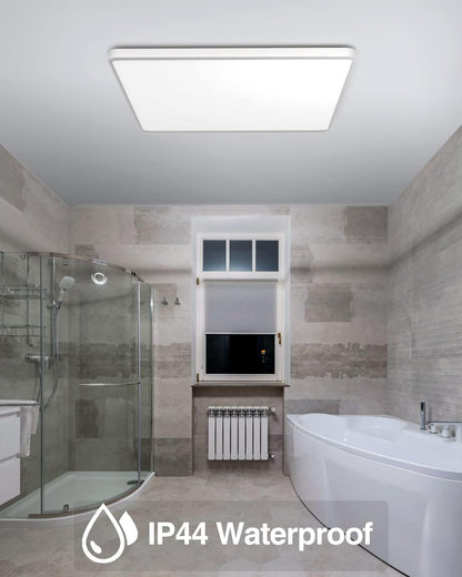 zemty 36W 29CM LED Ceiling Lights, 3240LM Waterproof Bathroom Light, Super Bright 6500K Daylight White, Modern Square Flush Mounted Lighting Fixture for Kitchen Hallway Living Room Bedroom Office