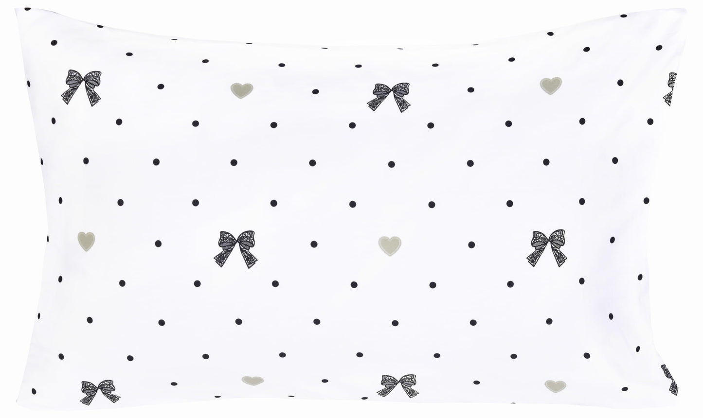Scientific Sleep Lace Bow Romantic Bowknot Black Dot 100% Cotton 3 Pcs Twin Bed Sheet Set Kids Boys Girls Teen, Flat Sheet & Fitted Sheet & Pillowcase Child Bedding Set (Bow, Twin)