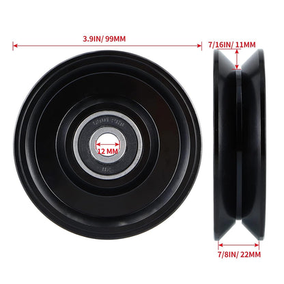 Skelang V Groove Wheel 4 Inches, Slide Gate Wheel with Double Bearings, Rolling Gate Caster for Inverted V Track, 2200 Lbs Load Capacity