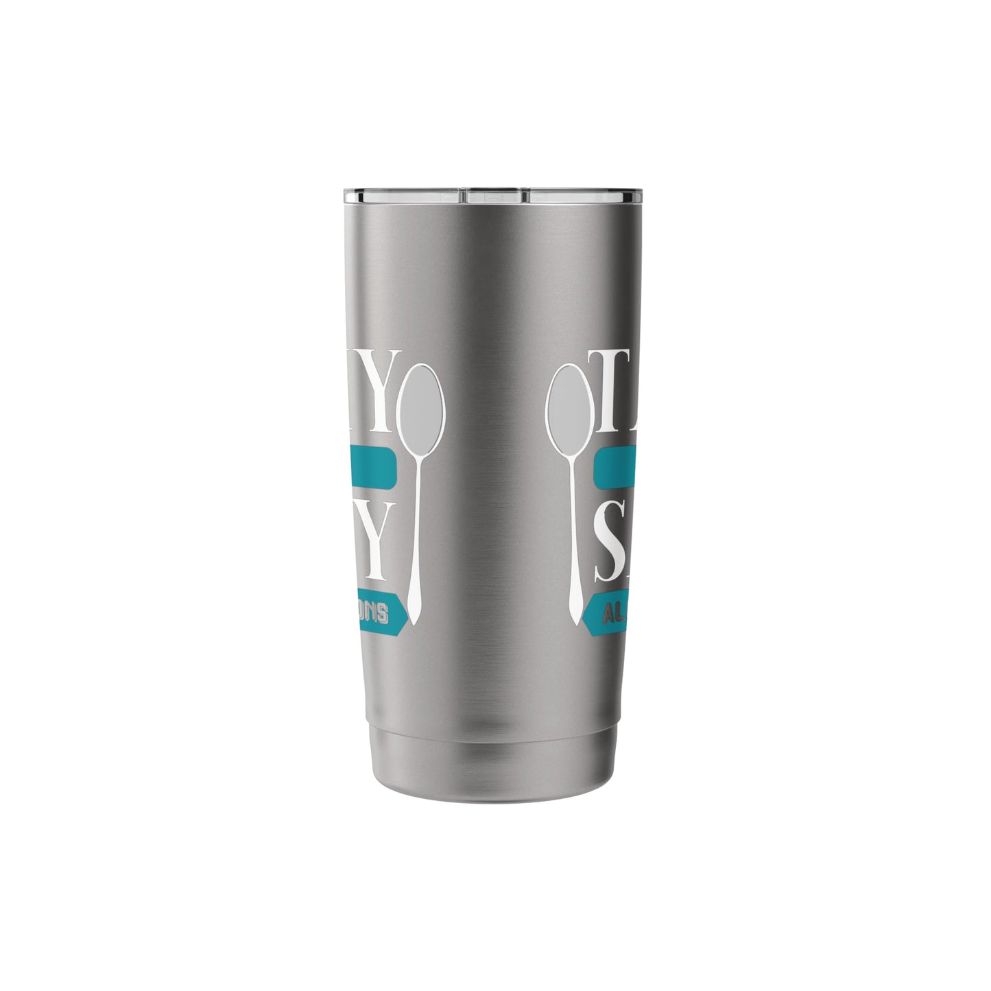 Salty Out Of Spoons POTS Salt Dysautonomia Turquoise Ribbon Stainless Steel Insulated Tumbler