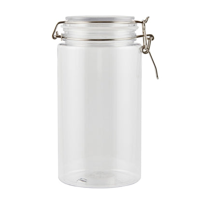 Restaurantware-Met Lux 51 Ounce Mason Jars, 20 Airtight Storage Jars With Lids - Rubber Gasket, Wide Mouth, Clear Plastic Round Canisters, Durable, For Kitchen And Pantry Storage Of Bulk Dry Food