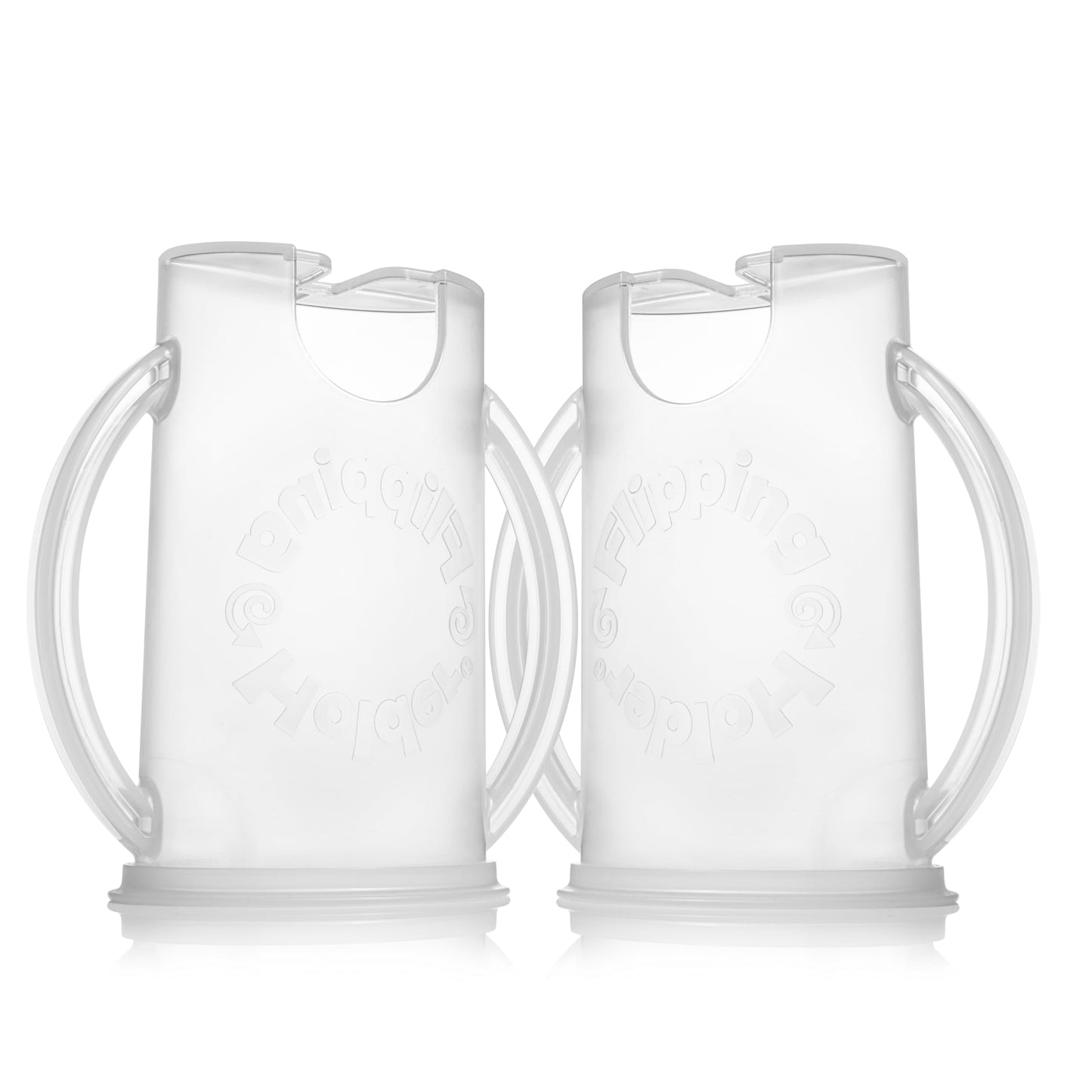 Flipping Holder 2-in-1 Baby Food Pouch & Juice Box Holder (2-pack) - No-Squeeze, Food-Safe Container with easy-grab Handles & Lid Fits GoGo, Capri Sun, Juice, Yogurt, & More