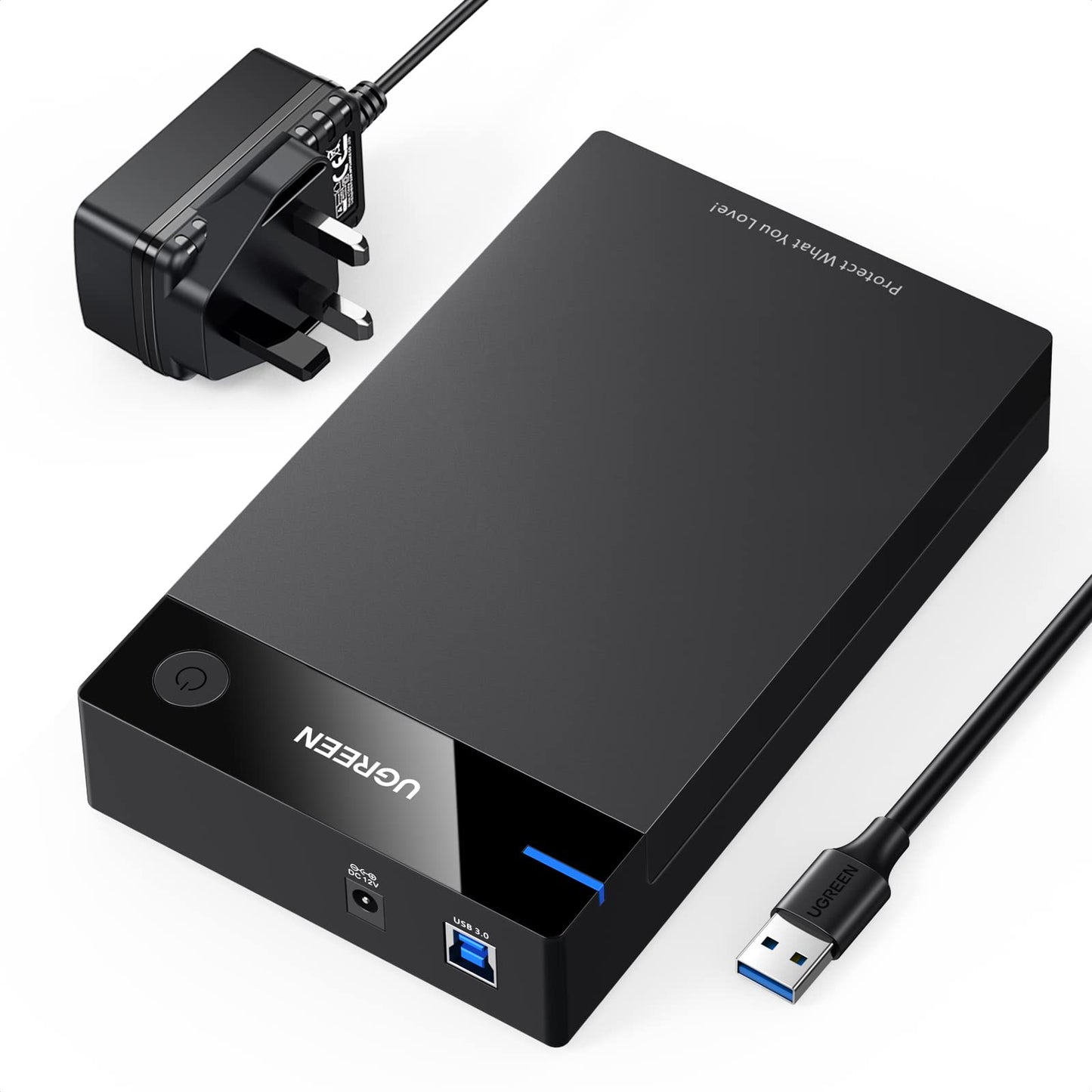 UGREEN Hard Drive Enclosure, USB 3.0 to SATA HDD Caddy for 2.5 3.5 inch SSD HDD Disk up to 22TB with DC Power Adapter, Tool-free Lay-Flat Hard Drive Docking Station for Windows Linux macOS, PS4, Xbox