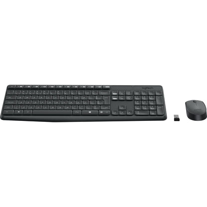 Logitech MK235 Wireless Keyboard and Mouse Combo for Windows, QWERTZ German Layout - Grey