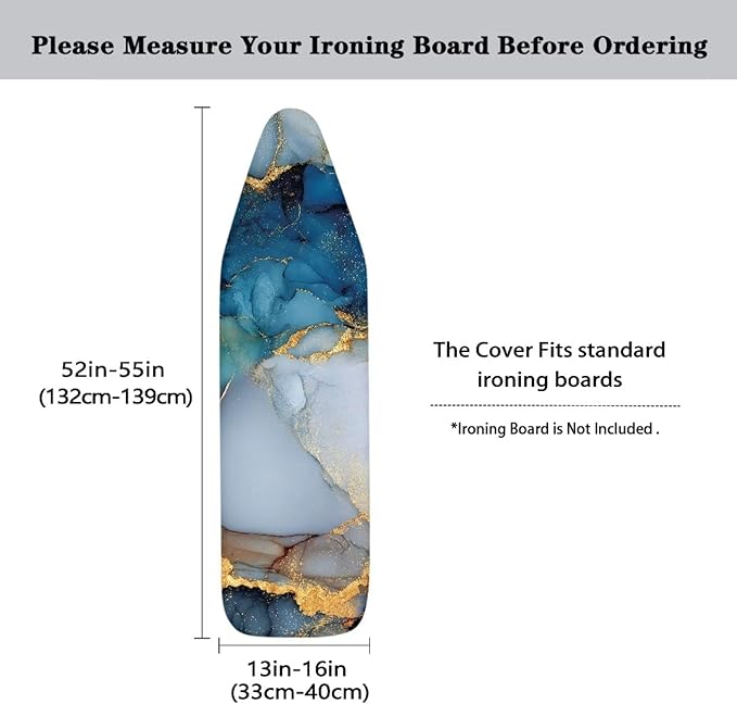 Blue Marble Ironing Board Cover Iron Pad Covers Resist Scorching and Staining