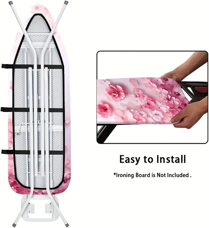 Nuxovilar Pink Watercolor Flowers Ironing Board Cover, This Cover Fits Most