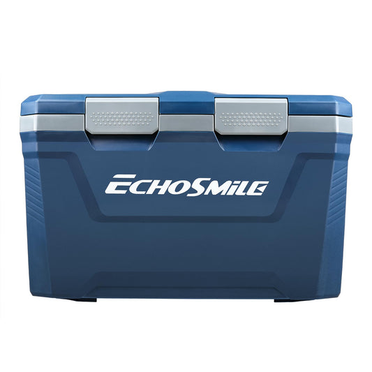 EchoSmile 35 Quart Insulated Cooler, Outdoor Portable Hard Cooler Ice Chest Box w/ 2 Cup Holders, Drain Plug, Bottle Opener, 3-Day Ice Retention for Camping, Beach, and Picnic,Navy
