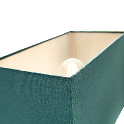 Contemporary and Stylish Vivid Teal Linen Fabric Rectangular Lamp Shade for Wall Ceiling or Table - 29cm Length 60w Maximum Suitable for The Home or Commercial Usage by Happy Homewares