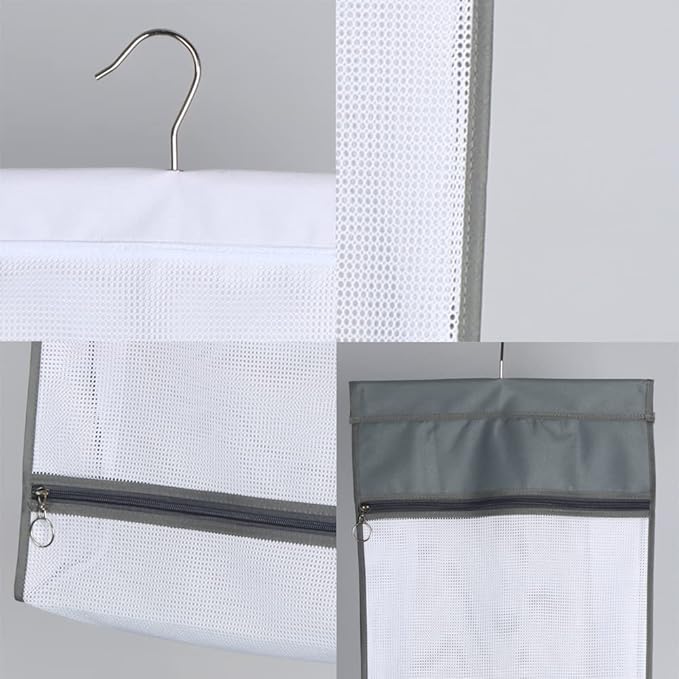 Jelier Hanging Mesh Laundry Basket, Collapsible Fabric Laundry Hamper