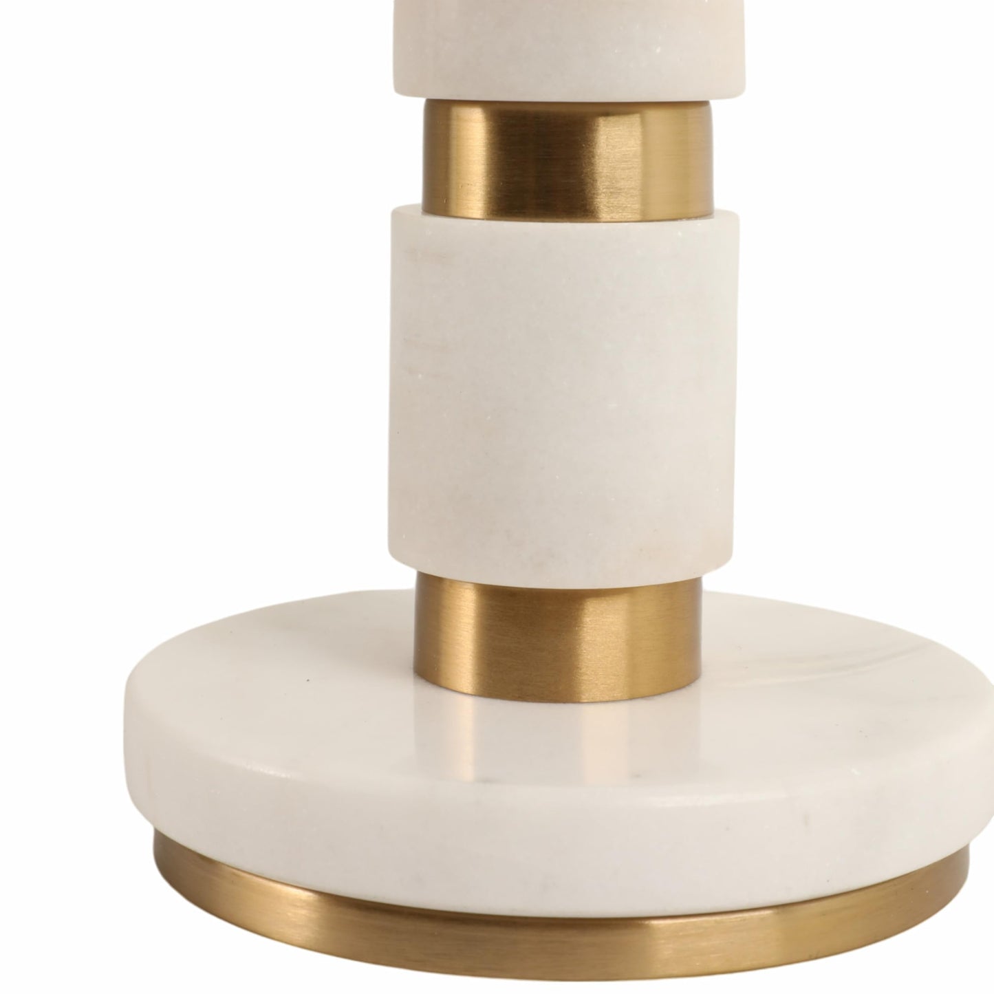 Sagebrook Home 27x14 Stacked Marble Lamp With 2 Pulls, White