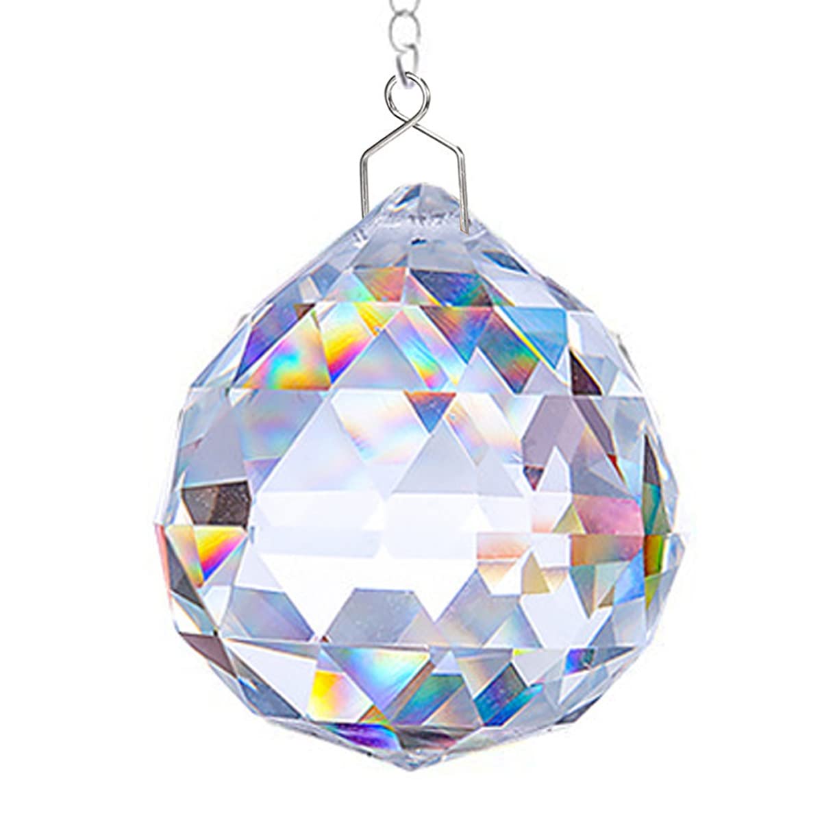 12 PCS Clear Crystal Glass Prism Suncatcher, Christmas Balls Ornaments, Rainbow Pendants Maker, Hanging Crystals Prisms for Windows, Xmas Tree Decorations for Home Decor