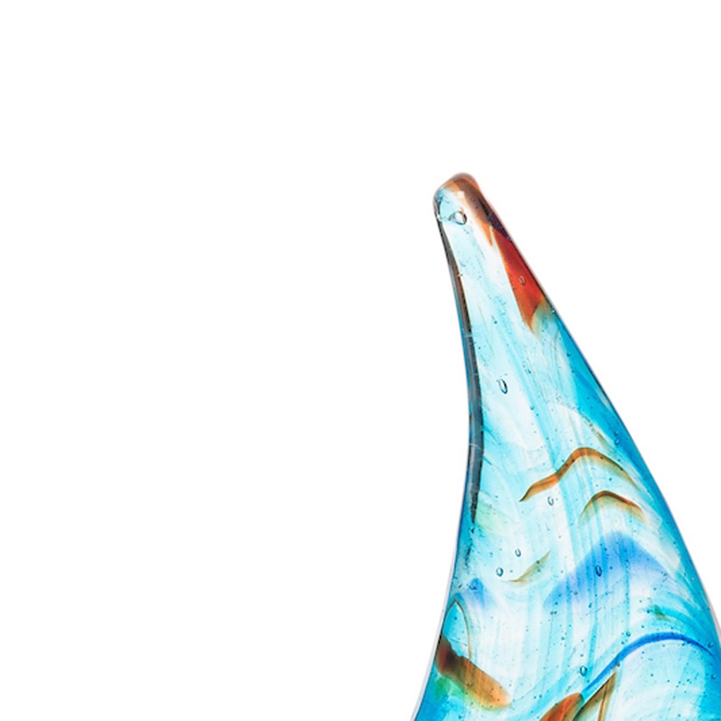 7" Marbled Sail Sailboat Glass Figurine Coastal Beach House Decor