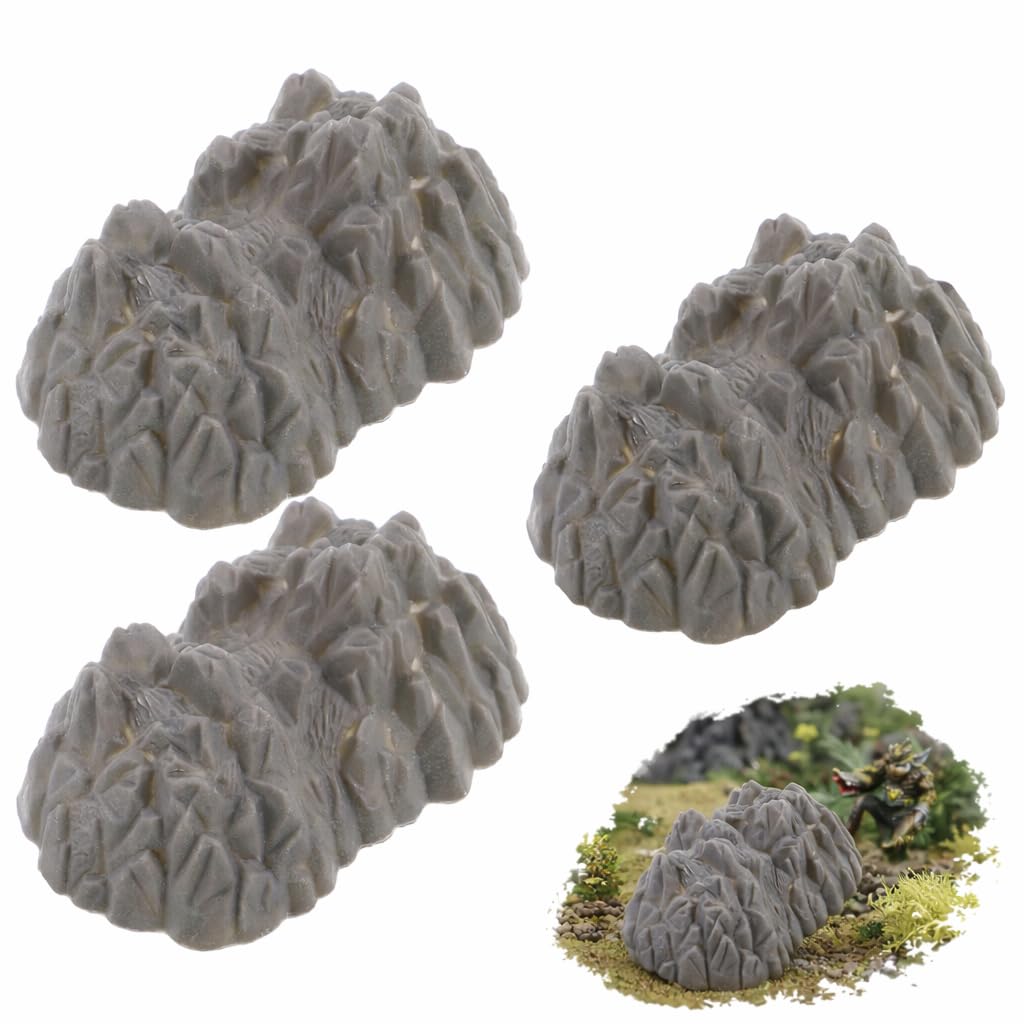 Homoyoyo 20pcs Mini Rockery Model, Fake Rock 2.55 Inch Plastic Landscape Miniature Fake Stone Rocks for Micro Landscape Decor Resin Moss Terrariums Bonsai Decor
