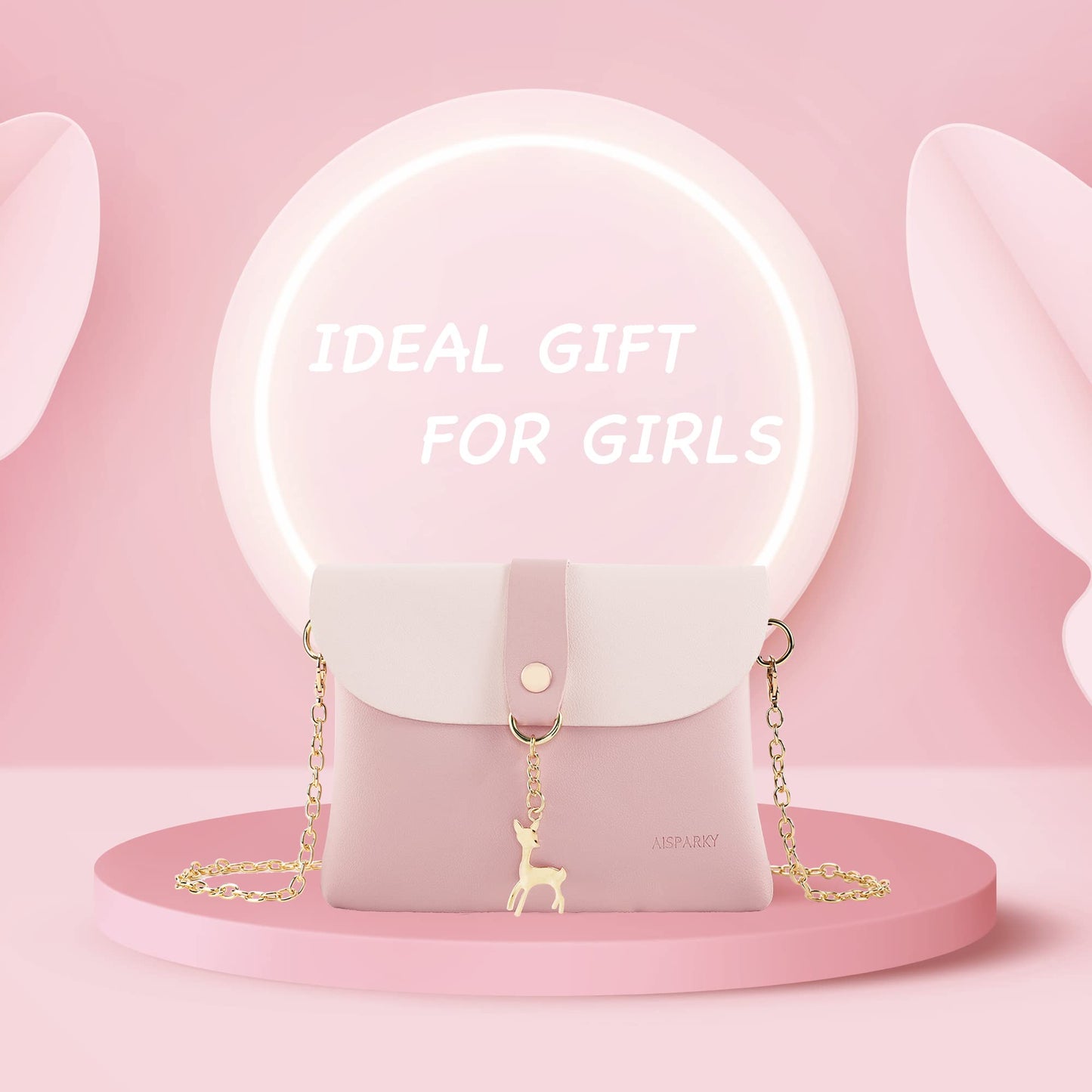 AISPARKY Small Cross Body Bag for Girls PU Leather Shoulder Handbag Cross Body Purse Gifts for Teens Girls