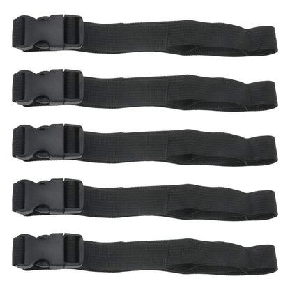 S SYDIEN 5Pcs Black Nylon Strap 1" x 47" (3.9ft) Buckle Straps with Quick Release Adjustable Straps with Buckles, Tie Down Strap for Backpacking, Outdoor Activities